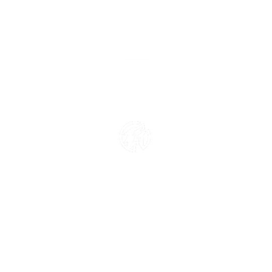 KICS_IT-Service-Portfolio-Kreisgrafik Kreislaufdiagramm mit IT-Symbolen, das die ganzheitlichen Dienstleistungen von KICS-Consulting visuell darstellt.