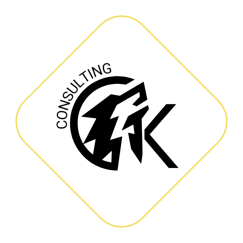 KICS_Logo-Consulting-Raute Logo von KICS-Consulting mit stilisiertem Blitz-K in Rautenform auf weißem Hintergrund.